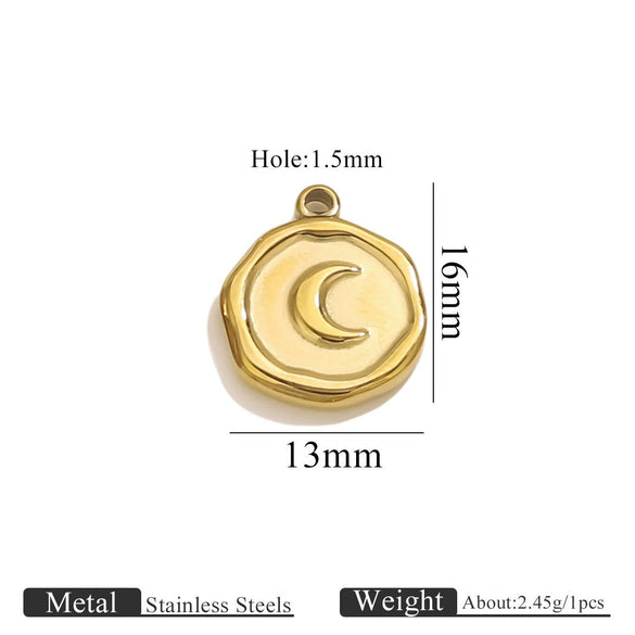 Stainless Steel Jewelry Accessories Butterfly Heart Cross Round Pendant Bracelet Necklace Earrings Electroplated