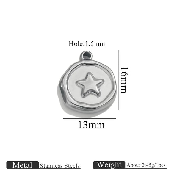 Stainless Steel Jewelry Accessories Butterfly Heart Cross Round Pendant Bracelet Necklace Earrings Electroplated