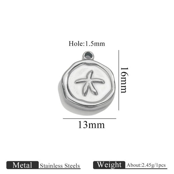 Stainless Steel Jewelry Accessories Butterfly Heart Cross Round Pendant Bracelet Necklace Earrings Electroplated