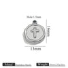 Stainless Steel Jewelry Accessories Butterfly Heart Cross Round Pendant Bracelet Necklace Earrings Electroplated