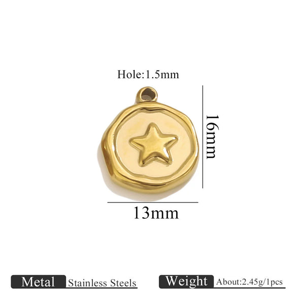 Stainless Steel Jewelry Accessories Butterfly Heart Cross Round Pendant Bracelet Necklace Earrings Electroplated