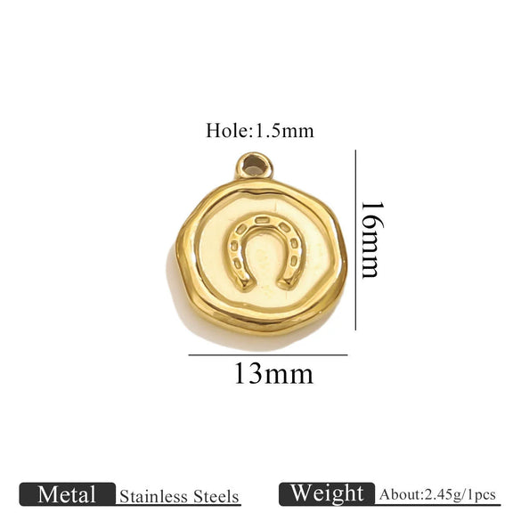 Stainless Steel Jewelry Accessories Butterfly Heart Cross Round Pendant Bracelet Necklace Earrings Electroplated
