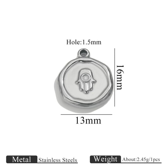 Stainless Steel Jewelry Accessories Butterfly Heart Cross Round Pendant Bracelet Necklace Earrings Electroplated