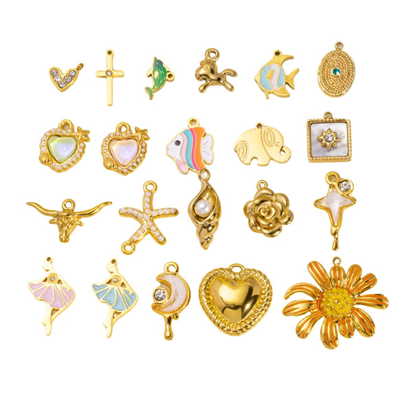 Stainless Steel Jewelry Accessories Cute Pendant Electroplated Color Retaining Necklace Pendant Accessories For Women