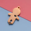 Stainless Steel Jewelry Accessories Double Hole Heart Pendant With Electroplating And Polished Finish