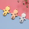 Stainless Steel Jewelry Accessories Double Hole Heart Pendant With Electroplating And Polished Finish