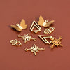 Stainless Steel Jewelry Accessories Geometric Butterfly Cut Out Sixpointed Star Palm Heartshaped Triangle Diy Necklace Bracelet Electroplated
