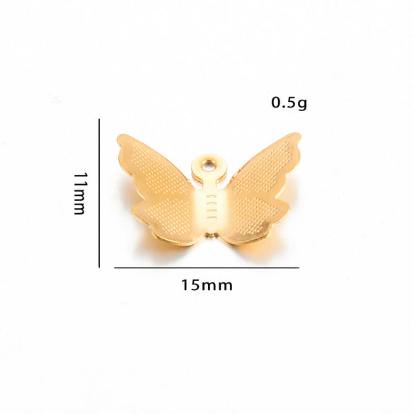 Stainless Steel Jewelry Accessories Geometric Butterfly Cut Out Sixpointed Star Palm Heartshaped Triangle Diy Necklace Bracelet Electroplated