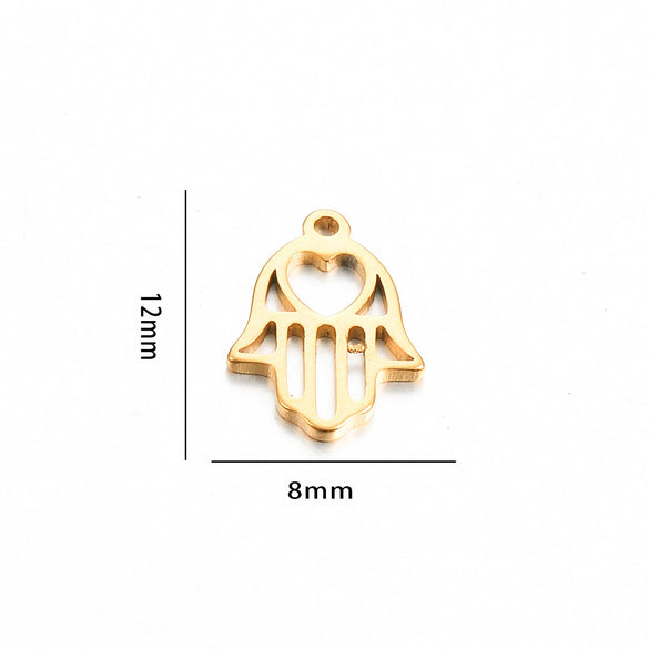 Stainless Steel Jewelry Accessories Geometric Butterfly Cut Out Sixpointed Star Palm Heartshaped Triangle Diy Necklace Bracelet Electroplated