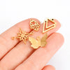 Stainless Steel Jewelry Accessories Geometric Butterfly Cut Out Sixpointed Star Palm Heartshaped Triangle Diy Necklace Bracelet Electroplated