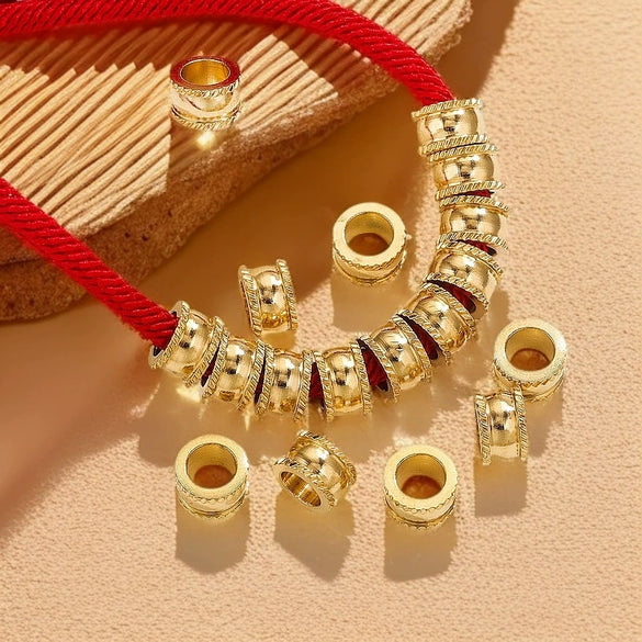 Stainless Steel Jewelry Accessories Geometric Round Bead Handmade Diy Necklace Bracelet Electroplated