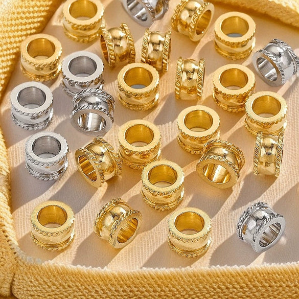 Stainless Steel Jewelry Accessories Geometric Round Bead Handmade Diy Necklace Bracelet Electroplated