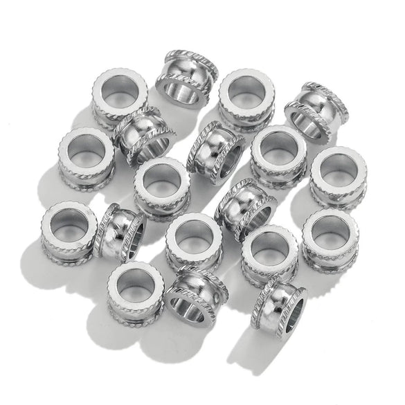 Stainless Steel Jewelry Accessories Geometric Round Bead Handmade Diy Necklace Bracelet Electroplated