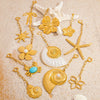 Stainless Steel Jewelry Accessories Handmade Marine Series Natural Stone Pendant Electroplated Bikini Buckle
