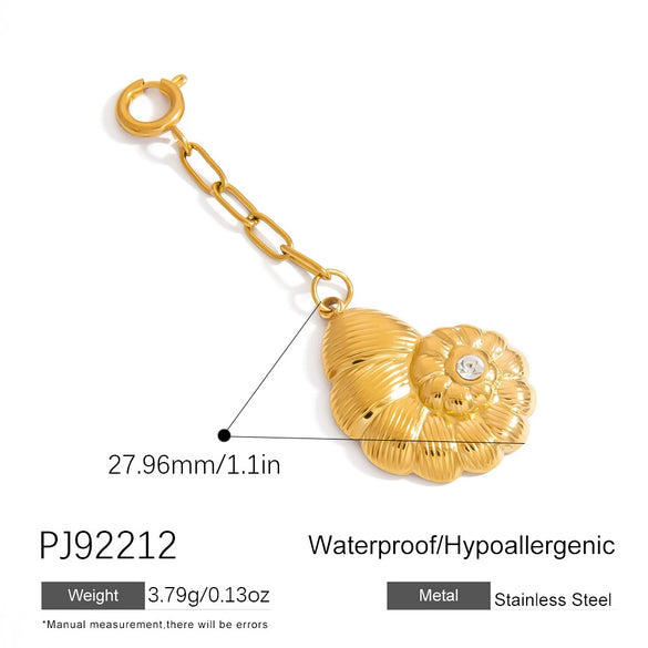 Stainless Steel Jewelry Accessories Handmade Marine Series Natural Stone Pendant Electroplated Bikini Buckle