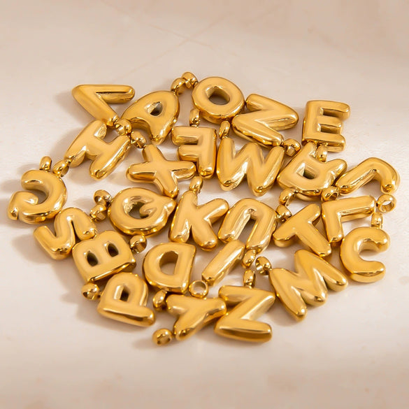 Stainless Steel Jewelry Accessories Light Luxury Style Mini Bubble Letter Pendant Electroplated