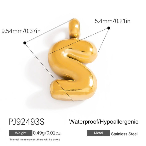 Stainless Steel Jewelry Accessories Light Luxury Style Mini Bubble Letter Pendant Electroplated
