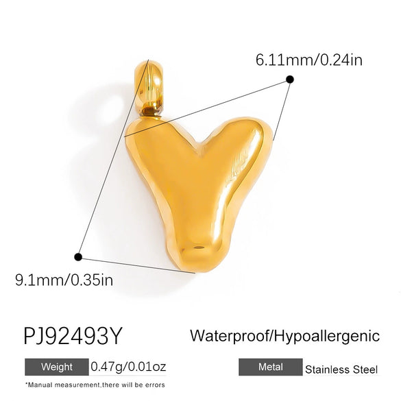 Stainless Steel Jewelry Accessories Light Luxury Style Mini Bubble Letter Pendant Electroplated