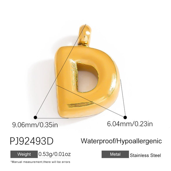 Stainless Steel Jewelry Accessories Light Luxury Style Mini Bubble Letter Pendant Electroplated