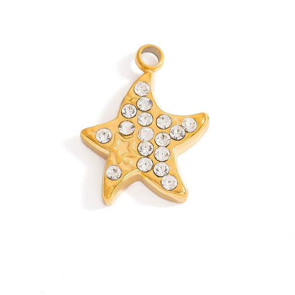 Stainless Steel Jewelry Accessories Luxury Niche Inlay White Stone Electroplated