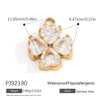 Stainless Steel Jewelry Accessories Luxury Niche Inlay White Stone Electroplated