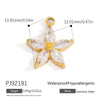 Stainless Steel Jewelry Accessories Luxury Niche Inlay White Stone Electroplated