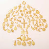 316L Stainless Steel Jewelry Accessories Marine Series Love Cross Pendant With Heart And Flower Patterns Electroplated