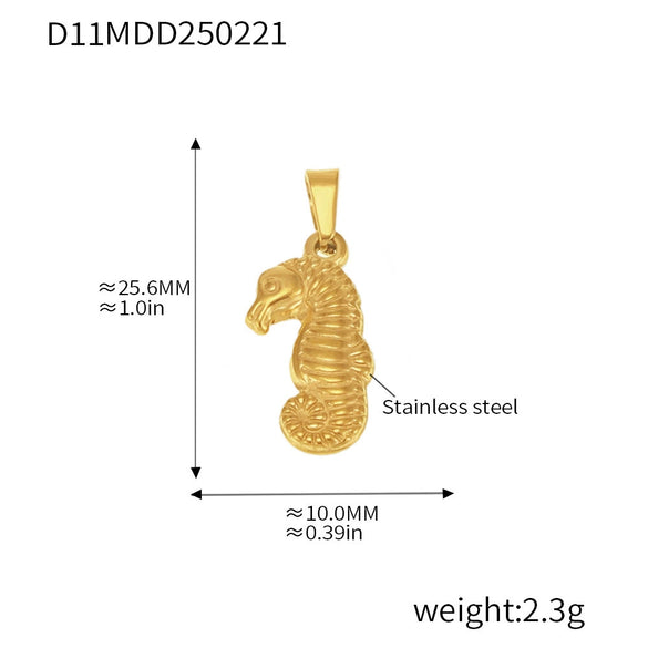 316L Stainless Steel Jewelry Accessories Marine Series Love Cross Pendant With Heart And Flower Patterns Electroplated