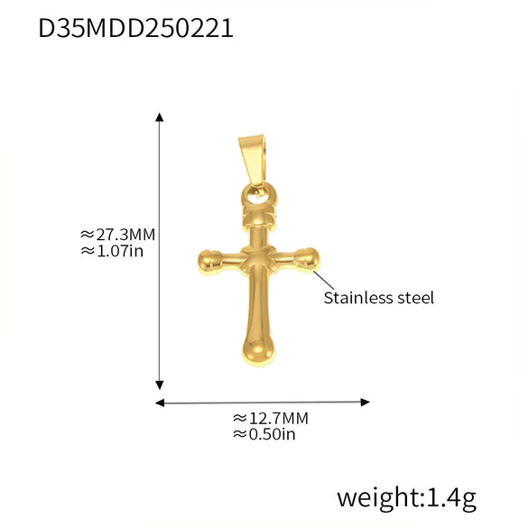 316L Stainless Steel Jewelry Accessories Marine Series Love Cross Pendant With Heart And Flower Patterns Electroplated