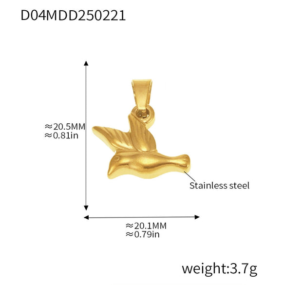316L Stainless Steel Jewelry Accessories Marine Series Love Cross Pendant With Heart And Flower Patterns Electroplated