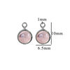 Stainless Steel Jewelry Accessories Natural Geometric Round Birthstone Necklace Earrings Electroplated