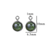 Stainless Steel Jewelry Accessories Natural Geometric Round Birthstone Necklace Earrings Electroplated