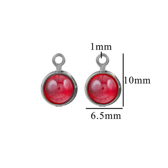 Stainless Steel Jewelry Accessories Natural Geometric Round Birthstone Necklace Earrings Electroplated