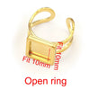 Stainless Steel Jewelry Accessories Ring Round Square Rectangular Tray Geometric Original Design 18K Gold Plated Diy
