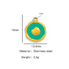 Stainless Steel Jewelry Accessories Shell Shape Vacuum Plated Dripping Oil Bracelet Necklace Earrings Pendant
