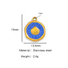 Stainless Steel Jewelry Accessories Shell Shape Vacuum Plated Dripping Oil Bracelet Necklace Earrings Pendant