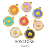 Stainless Steel Jewelry Accessories Shell Shape Vacuum Plated Dripping Oil Bracelet Necklace Earrings Pendant