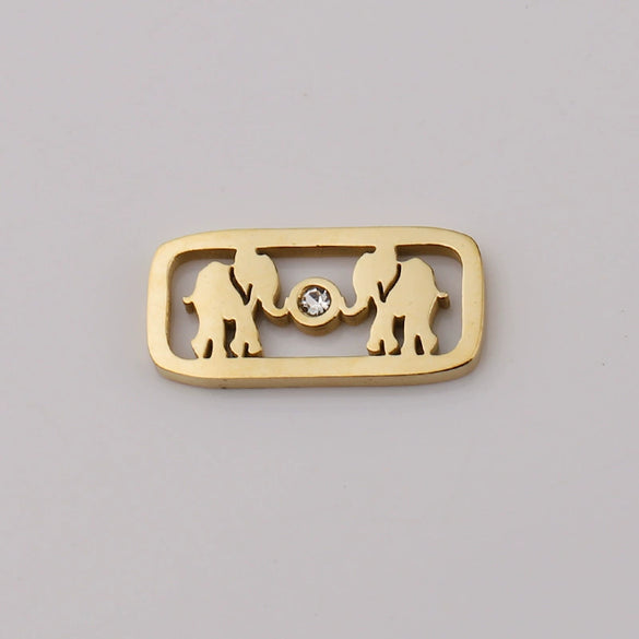 Stainless Steel Jewelry Accessories Square Elephant Hollow Pendant Mirror Polished
