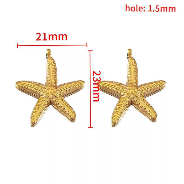 Stainless Steel Jewelry Accessories Starfish Turtle Manta Ray Pendant Electroplated