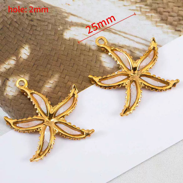 Stainless Steel Jewelry Accessories Starfish Turtle Manta Ray Pendant Electroplated