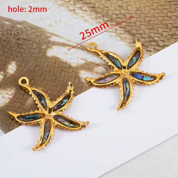 Stainless Steel Jewelry Accessories Starfish Turtle Manta Ray Pendant Electroplated