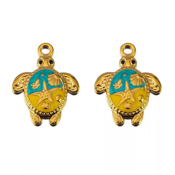 Stainless Steel Jewelry Accessories Starfish Turtle Manta Ray Pendant Electroplated