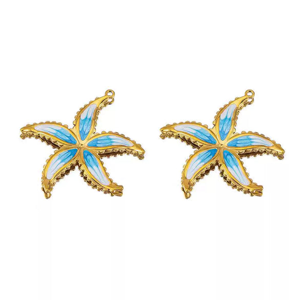 Stainless Steel Jewelry Accessories Starfish Turtle Manta Ray Pendant Electroplated