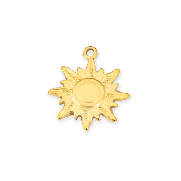 Stainless Steel Jewelry Accessories Sun Pendant Fashionable Nonfading Vacuum Furnace Electroplated Necklace Bracelet Diy