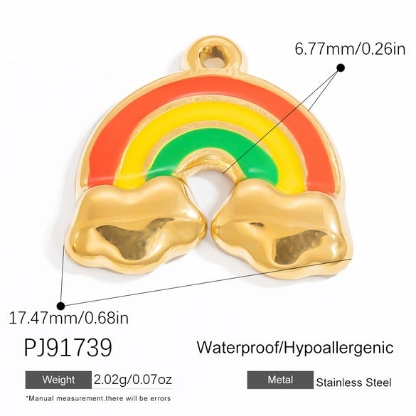 Stainless Steel Jewelry Accessories Sun Seahorse Butterfly Pendant Handmade Dripping Oil Necklace Bracelet Pendant