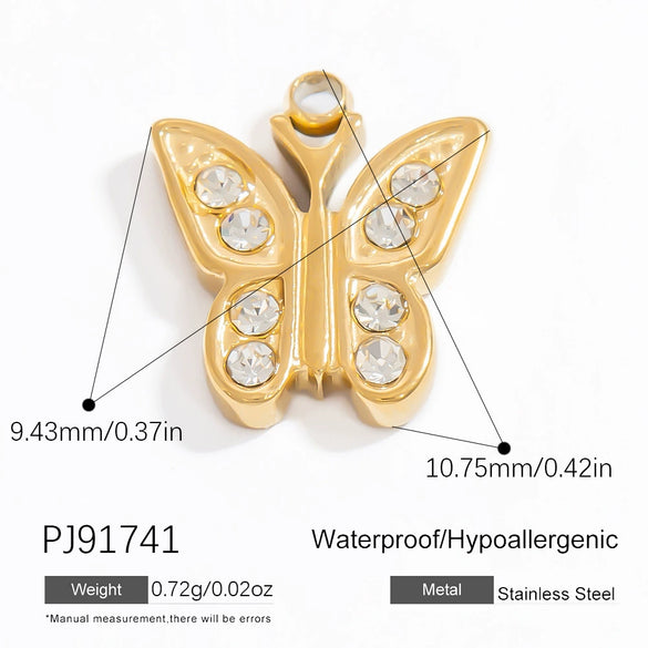 Stainless Steel Jewelry Accessories Sun Seahorse Butterfly Pendant Handmade Dripping Oil Necklace Bracelet Pendant