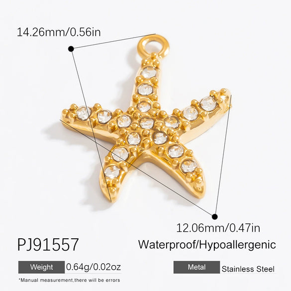 Stainless Steel Jewelry Accessories Turtle Starfish Necklace Bracelet Pendant Electroplated
