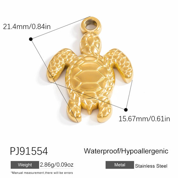 Stainless Steel Jewelry Accessories Turtle Starfish Necklace Bracelet Pendant Electroplated