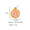 Stainless Steel Jewelry Accessories Vacuum Plated Dripping Oil Horseshoe Bracelet Necklace Earrings Pendant