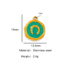 Stainless Steel Jewelry Accessories Vacuum Plated Dripping Oil Horseshoe Bracelet Necklace Earrings Pendant